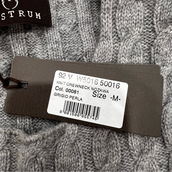Vestrum Nozawa Italian Merino Wool & Cashmere Gray Knit Sweater Women’s M NWT - Picture 7 of 12